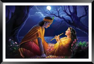 DBrush Lord Radha Krishna Modern Art Lamination Artwork For Living room ...