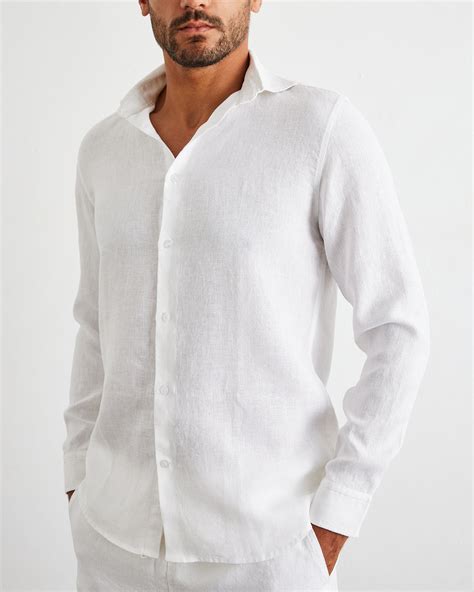 White Linen Shirt Mens Sydney
