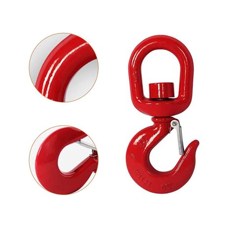 5Ton Slip Hooks Swivel Lifting Hook with Safety Latch,360 Degree Alloy ...