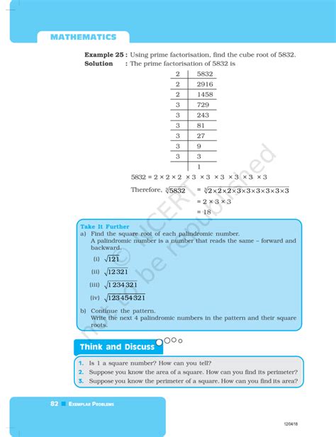 NCERT Exemplar Class 8 Maths Chapter 3 - Squares and Square Roots ...