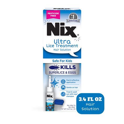 Nix Ultra Lice Removal Kit, Lice Treatment Hair Solution, 3.4 fl oz ...