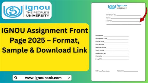 Image result for Ignou Assignment Format