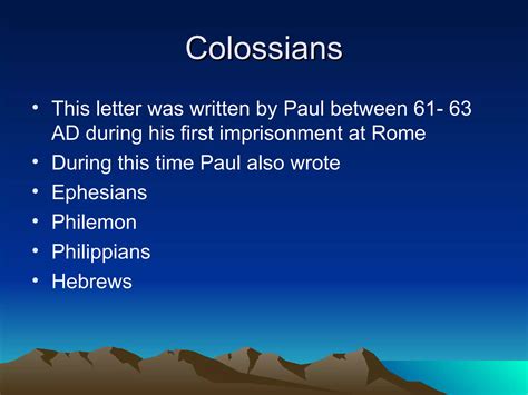 Exploring Pauls Letter To The Colossians Chapters 1 2 | PPT