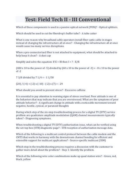 Test: Field Tech II - III Conventional Exam Latest Update – Scholarfriends - Scholarfriends