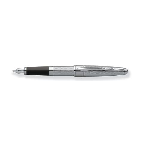 Cross Apogee, Chrome, Fountain Pen, Rhodium Plated Solid 18 Karat Gold ...