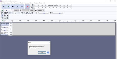 Image result for In Audacity Software Message Showing Error Opening Recording Device