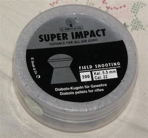 G SMITH “SUPER IMPACT” PELLETS IN 0.22 CALIBRE