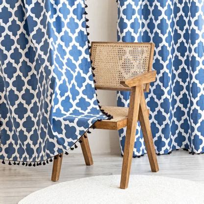 Blue Cotton Curtain | HomeMonde Lifestyle – Homemonde