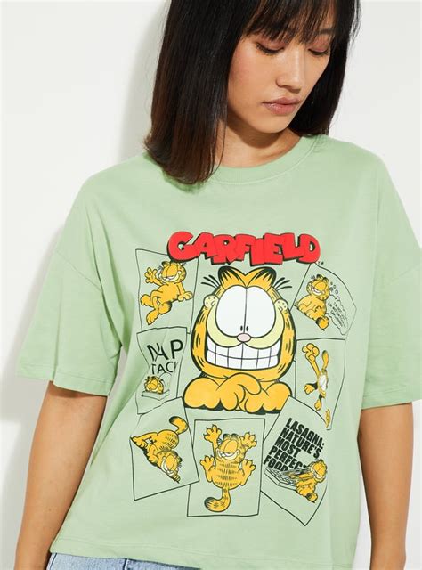Buy URB_N Women Garfield Print Boxy Fit T-shirt Online at just Rs. 499. ...