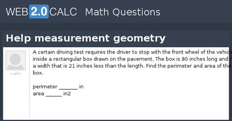 View question - Help measurement geometry
