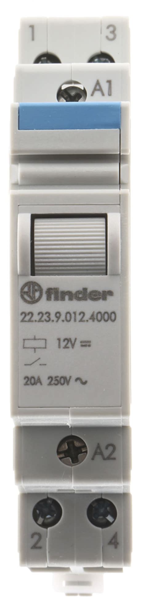 22.23.9.012.4000 Finder | Finder DIN Rail Power Relay, 12V dc Coil, 20A ...