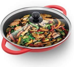Hawkins Die-Cast Deep-Fry Pan, Glass (IDCSK3G) Kadhai 30.4 cm diameter ...