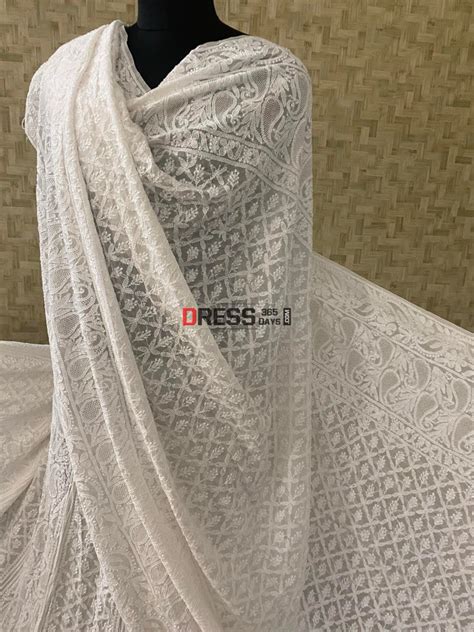 Ivory White Hand Jaali Chikankari Lehenga Set – Dress365days
