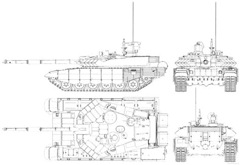 T 90 Battle Tank Blueprint