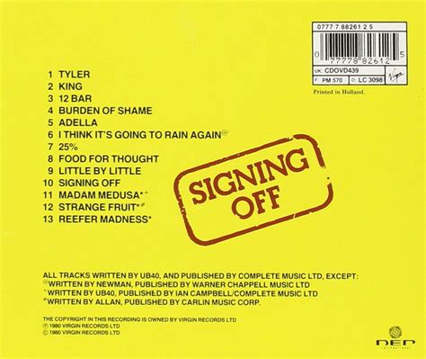 Signing Off: UB40, Norman Hassan, Jim Brown, Michael Virtue, Brian ...