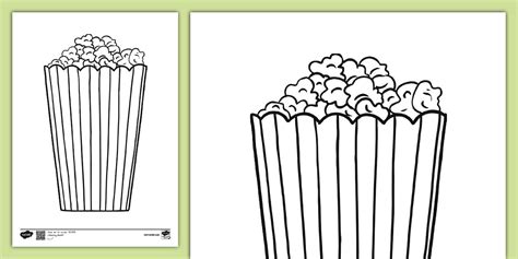 Popcorn Colouring Page