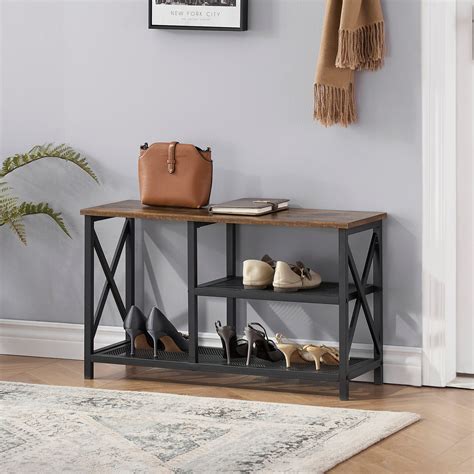 FELLYTN Brown 2-Tier Shoe Rack for entryway，Shoe India | Ubuy