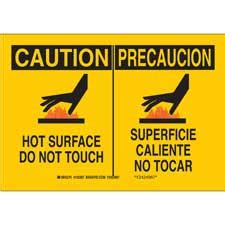 Bilingual CAUTION Hot Surface Do Not Touch Sign | Brady | BradyIndia.co.in