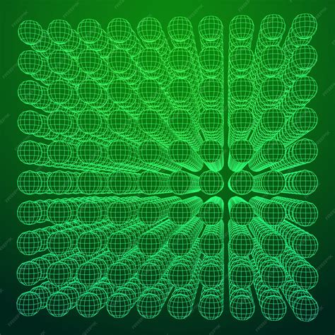Wireframe Mesh Cube maken met veel kleine bollen Verbindingsstructuur ...