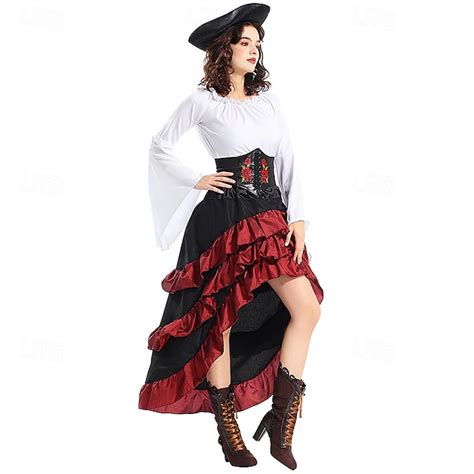 Retro Vintage Medieval Renaissance Outfits Ren Faire Pirate Viking ...