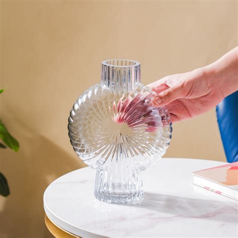 Conch Shell Textured Glass Vase Online - Premium Vase | Nestasia