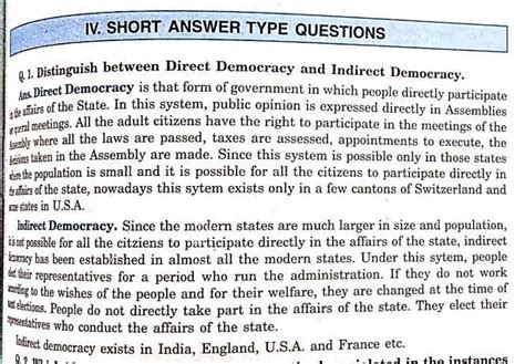 Difference between direct and indirect democracy class 9 - Brainly.in