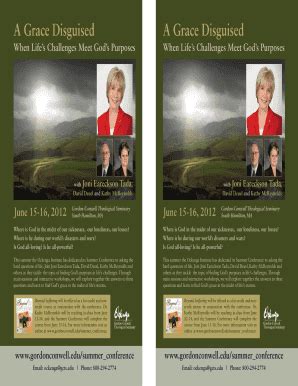 Fillable Online gordonconwell A Grace Disguised A Grace Disguised ...