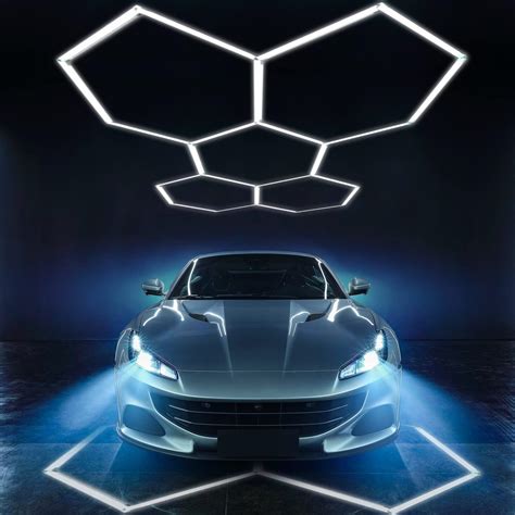 ALLYES Hexagon LED Garage Light, 5 Packs Hex LED Lights, 144W 17280LM ...