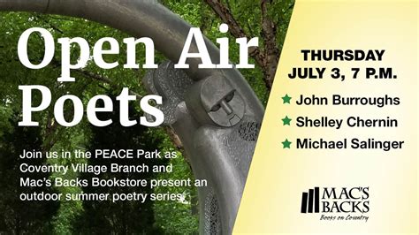 Open Air Poets, Coventry Village Library, Cleveland Heights, 3 July ...