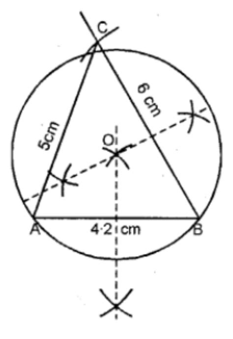 construct ∆ABC with the following measurements AB = 5.6 CM, BC = 6 CM ...