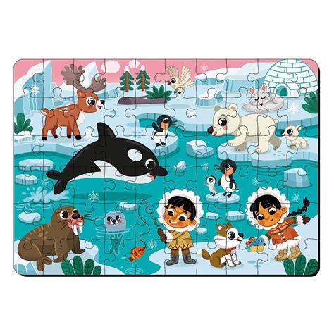 Polar Adventure 60 pieces wooden floor puzzle 4 Years+ – Mini Leaves