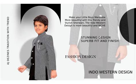AJ Dezines Kids Indo Western Sherwani Set For Boys (7039_BLACK_7 ...