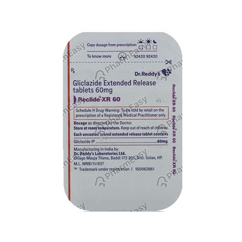 Reclide Xr 60 MG Tablet (14): Uses, Side Effects, Price & Dosage ...
