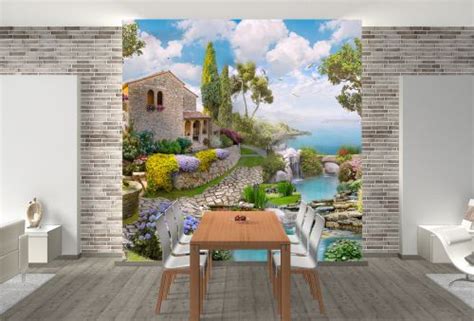 Wallpapers with landscapes I T9166 Wallpaper Fairy tale sea garden ...