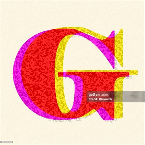 Retro Riso Print Style Screen Printing Letter G Font Design Alphabet Very Textured Style High ...