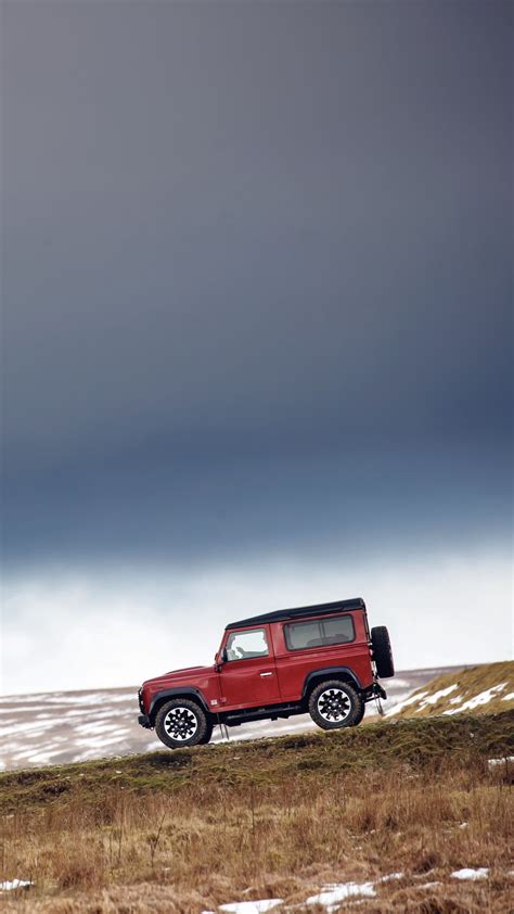Download wallpaper 1080x1920 land rover v8, land rover, car, red, slope ...