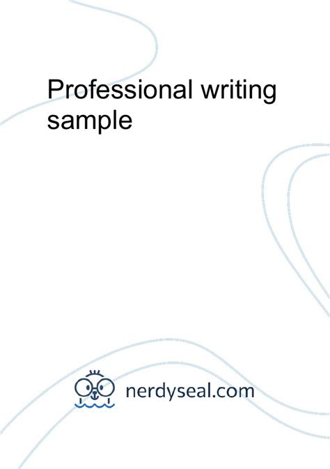Image result for Professional Writing Sample Examples