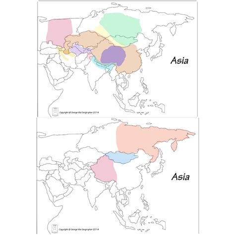 Asia Map Without Country Names