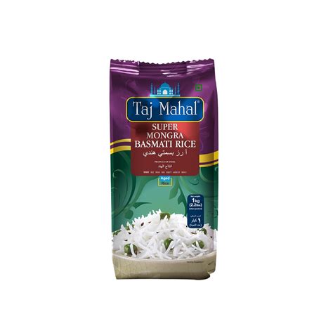 Taj Mahal Super Mongra Basmati Rice | Premium Aged Long Grain | 1kg ...