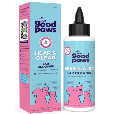 The Good Paws Hear & Clear Ear Cleanser for Dogs & Cats | Prevents ...