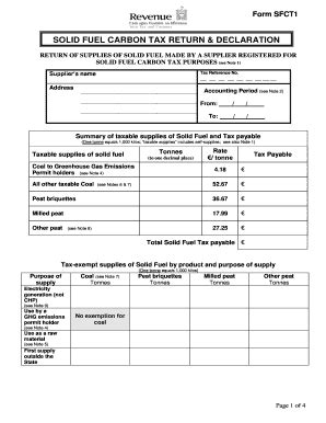 Fillable Online revenue Form SFCT1 - Solid Fuel Carbon Tax Return Form ...