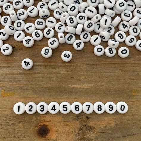Number White Beads, Letter Beads, Heart Beads, Star Beads, 123 Beads ...