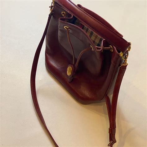 vintage DAKS 2way leather drawstring bag | NOIR ONLINE