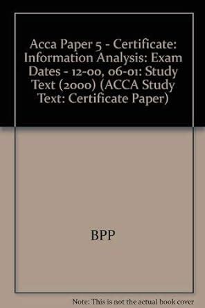Buy Study Text (2000): 5 (ACCA Study Text: Certificate Paper S.) Book ...