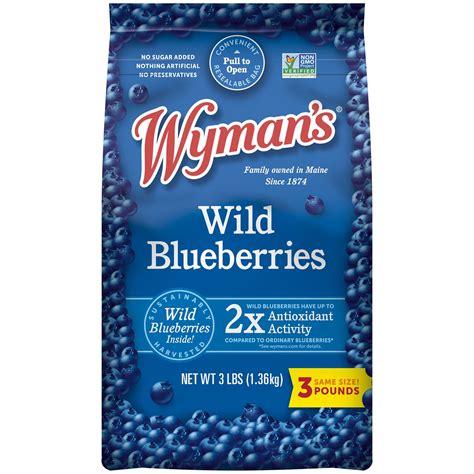 Wyman's Wild Blueberries, Frozen 3lb | FreshDirect