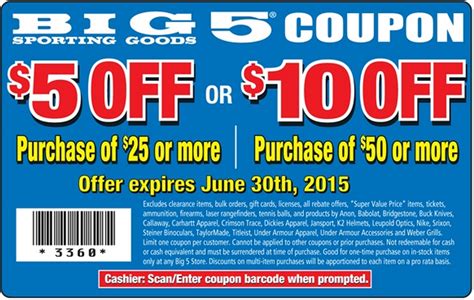 big 5 coupon 2021 printable