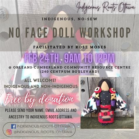Indigenous No Face Doll Workshop (No-Sew), Orléans-Cumberland CRC ...