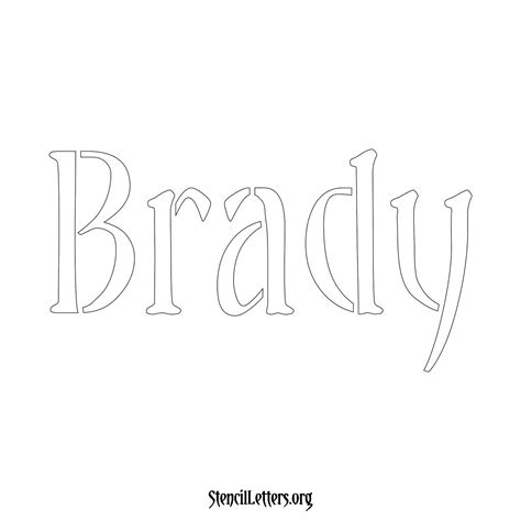 Brady Free Printable Family Name Stencils with 6 Unique Typography and ...