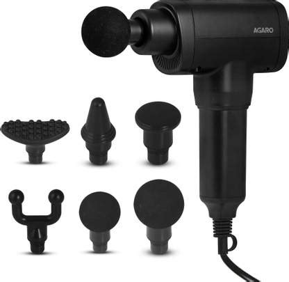 AGARO 33659 Impact Gun Massager, Handheld With 6 Massage Heads, 5 Speed ...