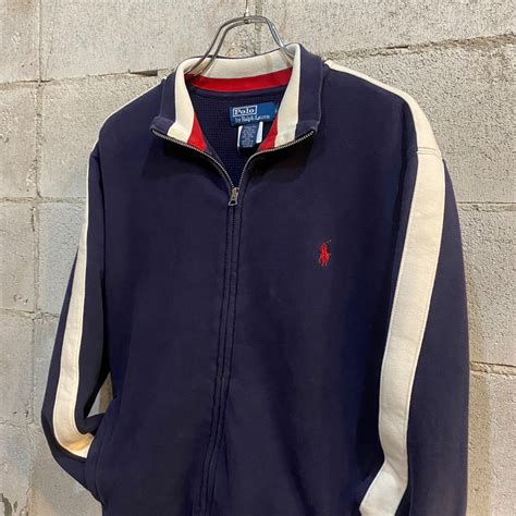 L 90'S RALPH LAUREN THERMAL LINED HEAVYWEIGHT FULL ZIP SWEAT JACKET ...